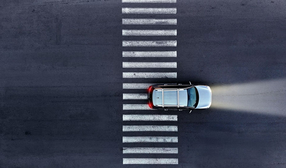 An EV is running on the street.