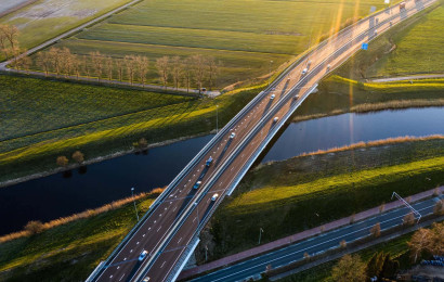 A bird's eye view of a highway